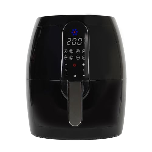 SOLARA Large Digital Air Fryer for Home Kitchen with 8 Pre set modes for Indian cooking, 3.5L basket,1500 Watts, Mobile app with 100+ recipe eBook and Videos, Black, Large (3.5L)