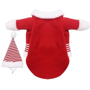 CALANDIS Cute Santa Claus Clothes Suit with Santa Hat for Parties Christmas Halloween S