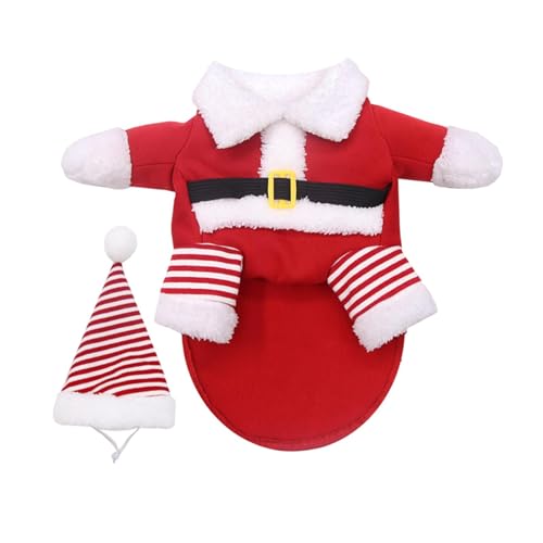 THE STYLE SUTRA® Cute Santa Claus Dog Cat Christmas Costumes for Holidays Photo Parties 2XL |1 Cute Pet Santa Claus Costume 1 Hat