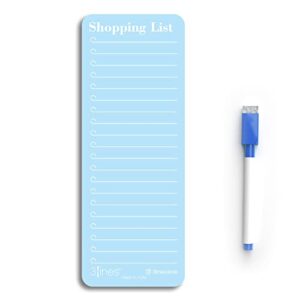 3 Lines Grocery Shopping List Fridge Magnet with Marker|Smart Planning & Shopping for Family, Working Professionals|Personal Organisers,to Do List|Size 12×24 cms Acrylic Board |Blueberry Color| R