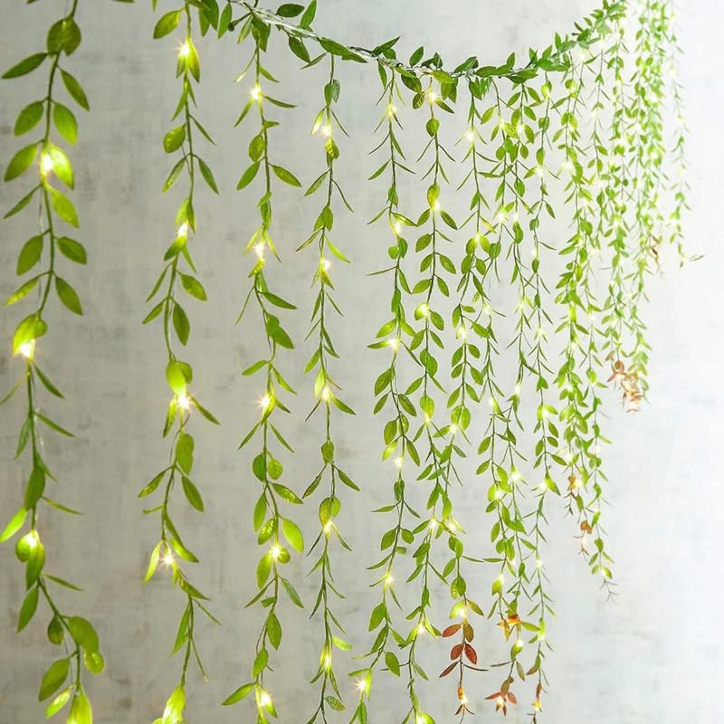 Chronos Leaves Garland Curtain Lights for Decoration | Window Curtain Hanging Light | Decoration for Diwali, Christmas, Wedding, Party, Home – Warm White