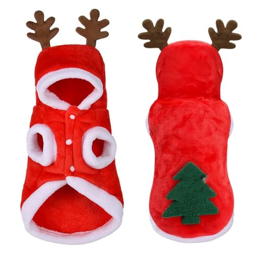 Dog Santa Dress, Dogs Christmas Dress, Pets Christmas Dress Dog Cat Christmas Costume Santa Claus Cosplay Dress with Hat Pet Dog Winter Warm Clothes Cloak Puppy Santa Outfits Bhumi Enterprises (14)