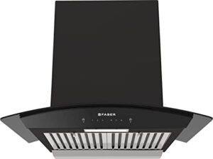 Faber 60cm 1500m3/hr Autoclean Chimney, Lifetime Wty on Motor, 2Yr Comprehensive Warranty, Autoclean Alarm, Mood Lt (HOOD PRIMUS PLUS ENERGY IN HCSC BK 60, Baffle Filter,Touch & Gesture Control,Black)