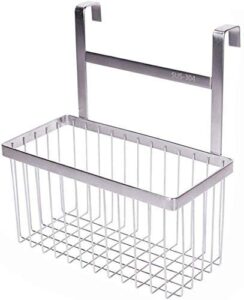 INDIAN DECOR. 31711 Stainless Steel Over The Cabinet Kitchen Bathroom Storage Organizer Basket Rack, Sandwich Bags, Cleaning Supplies – Multipurpose Kitchen Basket Rack (Large)