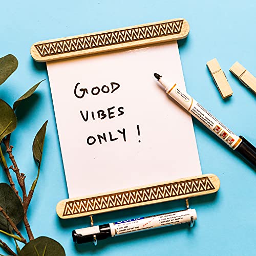 IVEI Wooden Utility Fridge Magnet with Engraving Wooden Frame & Hooks – Easy to Wipe White Board – Dry Erase Board – Unique to-Do-List – Magnet for Fridge – Best Gift for Home, Kitchen, etc – Beige