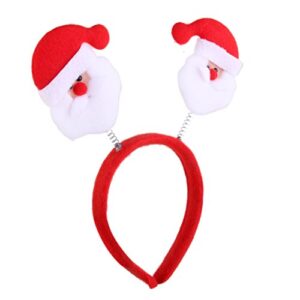 Kids Adults Christmas Santa Claus Headband Head Hair Hoop Bow Hat Fancy Party Props Fun Costume Hair Decor Accessory Red+White