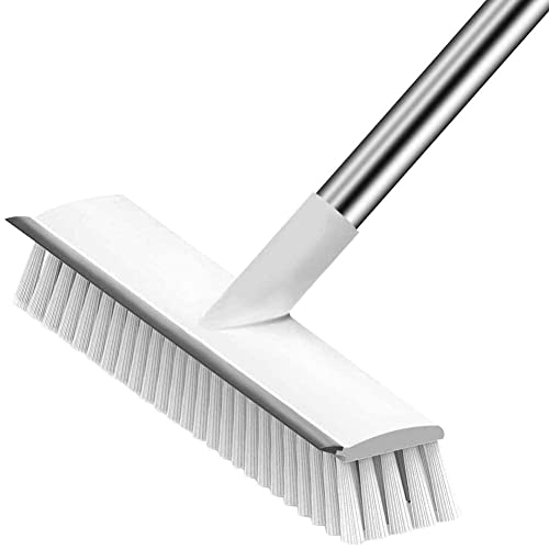 MEXFY 2 in 1 Tiles Cleaner Brush | Floor Scrube Brush | Brush with Long Handle | Brush with Wiper Combination | Broom Brush | 120° Rotating Brush | Cleaning Supplies for Home | Cleaning Best Tool