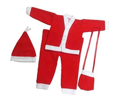 MODERNAZ Santa claus dress for kids | christmas costume santa claus dress for boys and Girls | christmas theme dress for kids