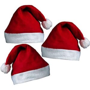 Masti Zone Set of 3 Christmas Santa Claus Hat / Santa Claus Cap Merry Christmas Hat Cap for Christmas /Xmas Party Celebration (Cap Santa_3)