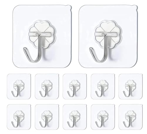 NYS Hooks for Wall Without Drilling Waterproof Hooks for Bathroom Shower Kitchen Keys Door Outdoor Home Improvement Utility Hook (Flower Hanging Hook, 5)