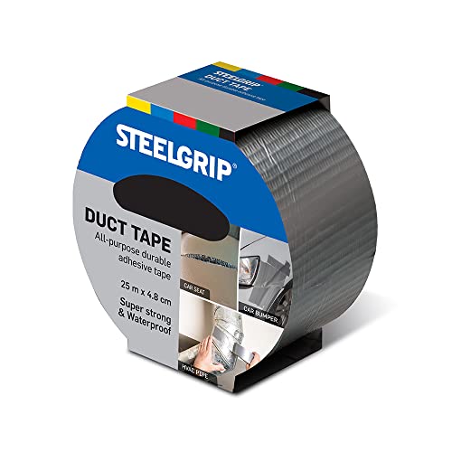 Pidilite Steelgrip Multi Purpose Duct Tape | Super-strong and Waterproof | Easy to Tear All Purpose Adhesive Tape (48 mm X 25 meters)