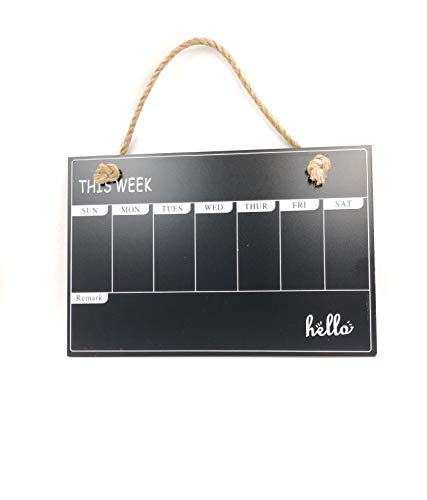 R H lifestyle One Week Density Chalk Wall-Mounted Blackboard Planner Wall Decoration Sign for Kitchen to Do List Grocery List Office Children Reusable (Big Hanging Week Planner)