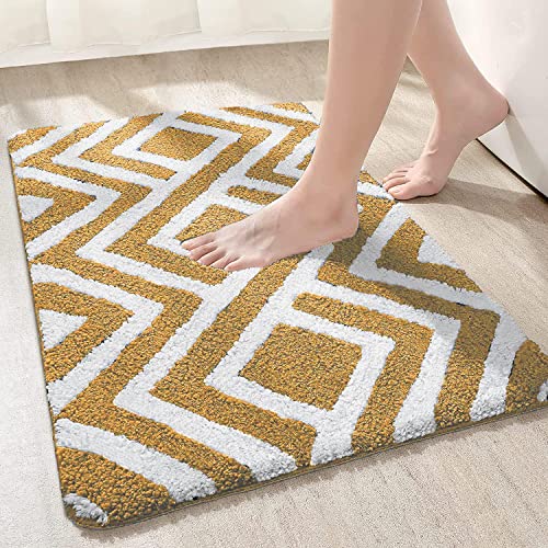 Roseate Egyptian Super Soft (40×60 cm) Microfibre Solid 2000 GSM Bath Mat Super Absorbent Anti Skid Mats for Bathroom/Bedroom/Kitchen/Door Mat/Floor Mat (Beige) Pack of 1