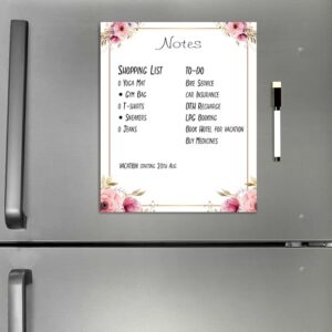 Rousrie Magnetic White Board Fridge Magnet with Marker for Multipurpose Uses Weekly Meal Planner, Making to Do List (Design 2)