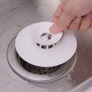 SAMEH® 2-in-1 Home Bathroom Kitchen Silicone Sewer Sink Bathtub Wash-Basin Sealer Cover Drainer Water Stopper with Hair Catcher