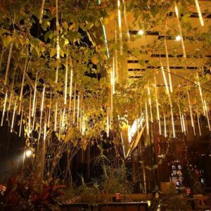 SEER LED Rain Drop Lights Meteor Shower Lights, 11.8 cm 8 Tubes 192 LEDs, Icicle Falling Lights Diwali Lights for Decoration for Home Xmas Tree Christmas Decoration Outdoor (rain Drop Light)