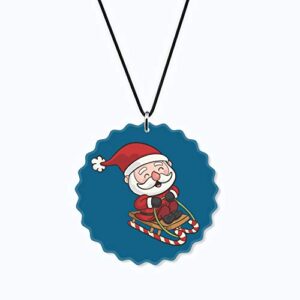 TheYaYaCafe Christmas Gifts Acrylic Car Hanging Accessories Happy Santa Claus Printed for Christmassy Interior Xmas Decoration