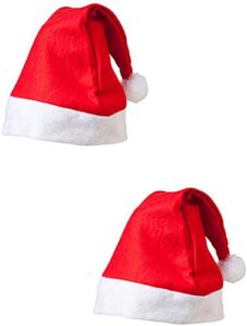 Urvi Creations Set of 2 Christmas Santa Claus Hat / Santa Claus Cap Merry Christmas Hat Cap for Christmas /Xmas Party Celebration