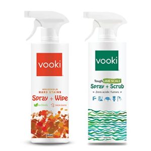 Vooki Ecofriendly Hard Stains Spray and Lime Scale Stain Descaler Remover Spray, 500 Ml Each – (Combo Pack of 2)