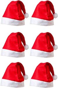 Jamboree Christmas Santa Claus Hat/Santa Claus Cap Merry Christmas Hat Cap for Christmas/Xmas Party Celebration (Pack of 6)