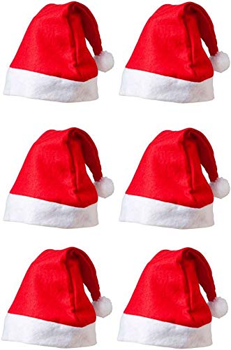 Jamboree Christmas Santa Claus Hat/Santa Claus Cap Merry Christmas Hat Cap for Christmas/Xmas Party Celebration (Pack of 6)