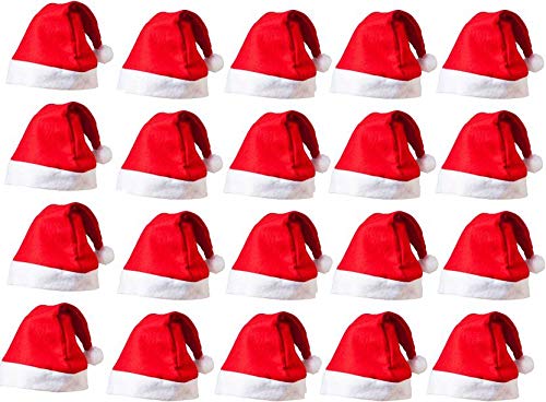 Jamboree Christmas Santa Claus Hat/Santa Claus Cap Merry Christmas Hat Cap for Christmas/Xmas Party Celebration (Pack of 20)