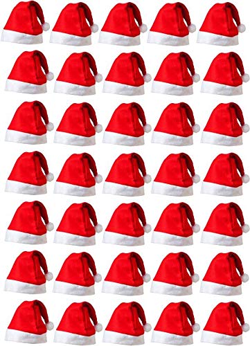 Jamboree Christmas Santa Claus Hat/Santa Claus Cap Merry Christmas Hat Cap for Christmas/Xmas Party Celebration (Pack of 35)