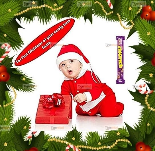 HushBaby Santa Claus Dress Costume for Baby Boys Girls Kids (0-6 Months) With Chocolate For Christmas/New Year (Deluxe Series)