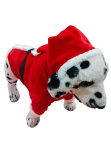 Bhumi Enterprises Santa Dog&Cat Costume Christmas Pets Clothes Puppy Christmas Coat with Hat Cute Warm Coat Dog Presents Dogs & Cat Santa Dress Costume (Red) (14)