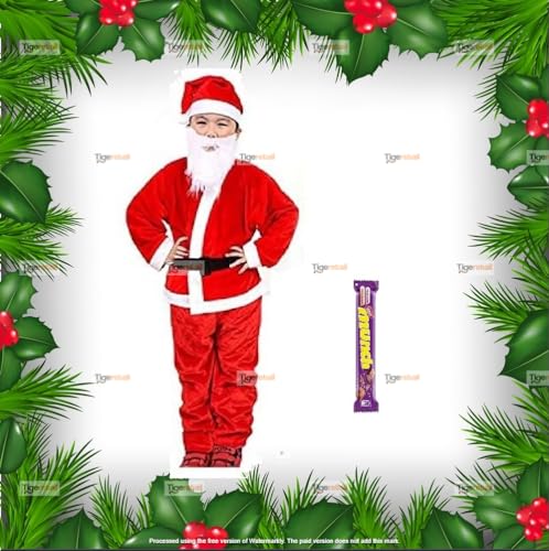 Mobison Santa Claus Dress Costume for Baby Boys Girls Kids (7-10 Years) For Christmas/New Year (Signature Series)