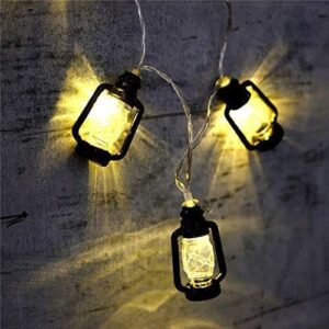 AtneP 20 LED 4 Meter Long Black Lantern Indoor Decoration String Lights for Diwali Christmas (Steady Lights, 2 Pin Plug)