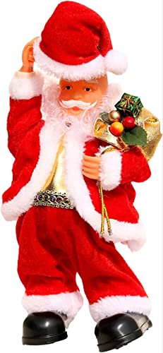 Blossom Bakery Collection, Handcrafted Designer Christmas Musical Dancing Santa Claus with Hat for Kids Decor with 3 Pencil Cell