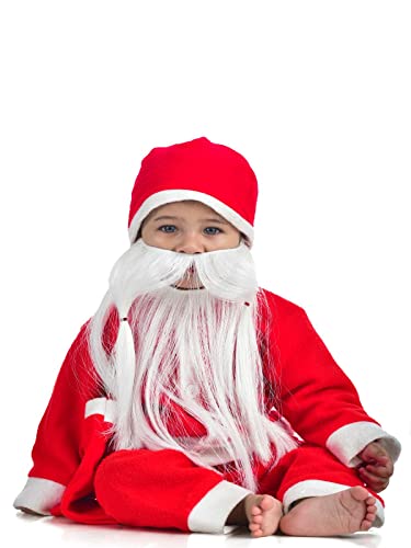 BookMyCostume Santa Claus With Beard Complete Set Christmas Kids & Adults Fancy Dress Costume – Premium