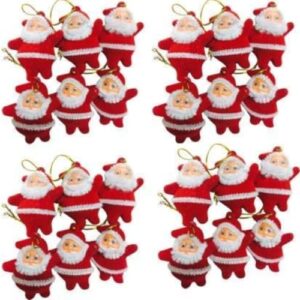 Collectible India Mini Santa Claus Doll Hanging Doll for Xmas Tree Decorations – Christmas Decoration Ornaments Items – Santa Claus Toy Doll for Kids & Christmas Decor (24 Pcs)