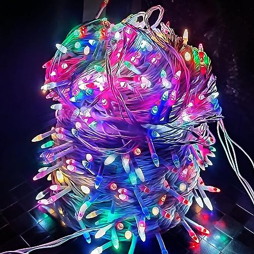 Elixxeton US LED White Wire Diwali Lights with Waterproof Indoor/Outdoor for Home Decoration Diwali Christmas Birthday Wedding Party LED Diwali Lights Multicolor 60 Meter (190 ft) Pack of 1 || df-09