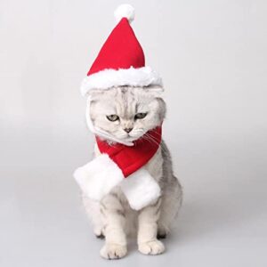 Enakshi Adjustable Pet Dog Cat Christmas Santa Hat with Scarf Xmas Costume Dress S |Pet Supplies | Dog Supplies | Other Dog Supplies