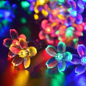 FANCYOUTLETS 50LED Blossom Flower String Lights for Home Indoor Festivals Diwali Christmas Trees Decorations Items