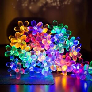 FANCYOUTLETS Cherry Blossom Flowers Decorative Multi-Coloured 36LED 6Meters Flower String Lights for Home Indoor Diwali Navratri Christmas Tree Festival Decorations Light