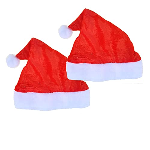 Forty Wings 2 Pcs Christmas Santa Cap Santa Claus Hat Merry Christmas Party Cap Hat for Christmas /Xmas Party Decoration Party Celebration