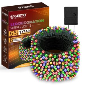 Gesto Multicolor Serial String Led Light with 8 Modes Changing Controller – Waterproof Serial Lights for Decoration Long | for Home,Diwali Decoration, Christmas,Patio Garden(55 Meter | Pack of 1)