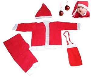 Jiada Synthetic Santa Claus Dress Costume (Red, 0-1 Years)