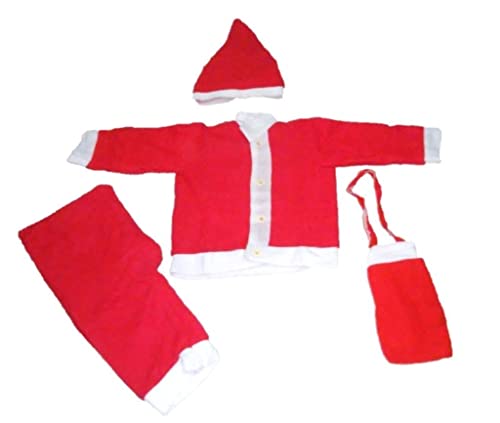 Krystle Girl’s Cotton Warm Christmas Dress for Kids – Santa Claus Dress/Costume Size- 6-12 Months