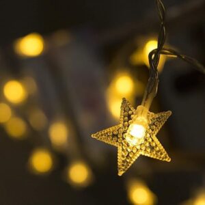 MX TAB Serial String Star Lights for Decoration – 14 LED Star Fairy Lights Waterproof Indoor Outdoor for Home Decoration, Christmas Tree Decoration, Diwali Decoration, Birthday Party