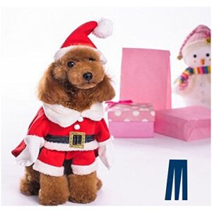 Mikayoo Christmas Costumes for Small Dog Medium Dog Or Cat, Santa Suit with Hat, Santa Dress with Hat, Santa Claus Costumes Christmas Holiday, Xmas Coat with Santa Hat, Xmas Dress with Santa Hat(XS)