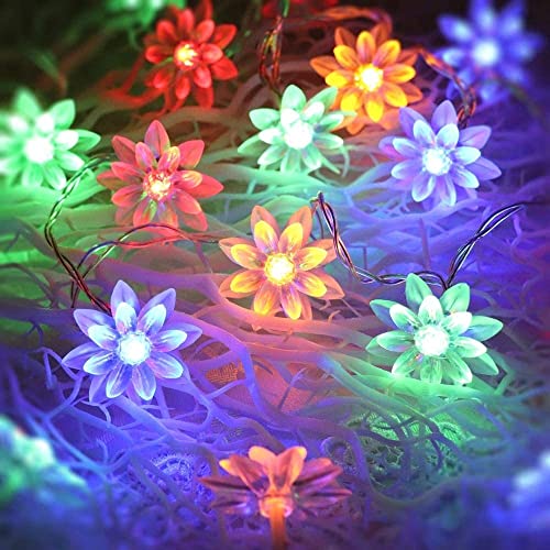 One94Store 36 Double Lotus LED Made in India Silicon Flower Curtain String Window Festival Lights Indoor Outdoor Home Decoration Series for Diwali, Christmas, Wedding, Party, Home (12 Meter, Multi)