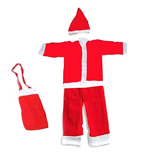 PK HUB Santa Claus Dress Costume for Boys Girls Kids (Red, 3-6 Months)