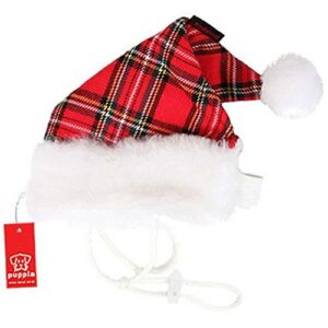 Puppia Santa Claus Hat, Large, Checkered Red