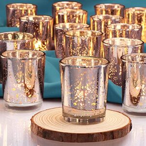 The Purple Tree Silver Mercury Votive Tealight Candle Holders for Diwali Christmas (Pack of 6) Diwali Tealights, Corporate Gifts, Home Decor Gift Item, Diwali Decoration, Christmas tealight