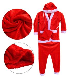 Toyshine Velvet Shaneel Santa Claus Costume Christmas Dress For Kids Size 0 (0-6 Months),Red