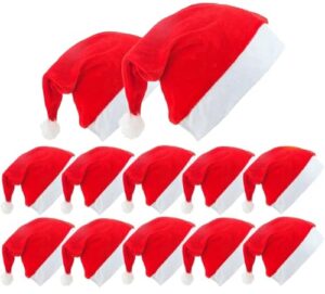 Zest 4 Toyz Christmas Hats, Santa Claus Caps for Kids, Free Size, Xmas Caps ((Pack of 12))